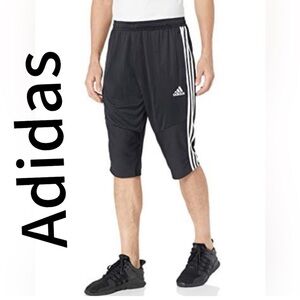 Adidas Black Athletic Shorts with Signature Stripes